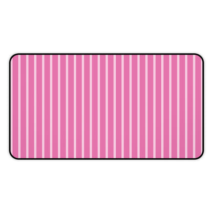 Pink Striped Desk Mat — Pastel Mouse Pad for Cute Workspaces