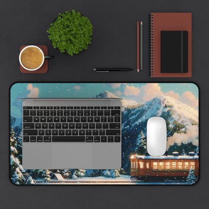 Red Train Desk Pad, Christmas Office Decor