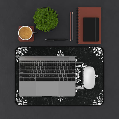 Victorian Desk Mat: Black & White Vintage Mouse Pad