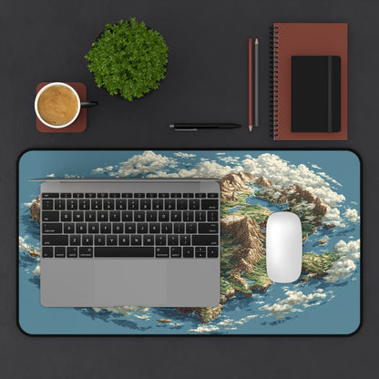 Fantasy World Map Desk Mat: Pixel Art Map Mouse Pad