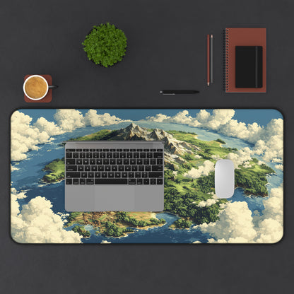Fantasy World Map Desk Mat: Pixel Art Mouse Pad