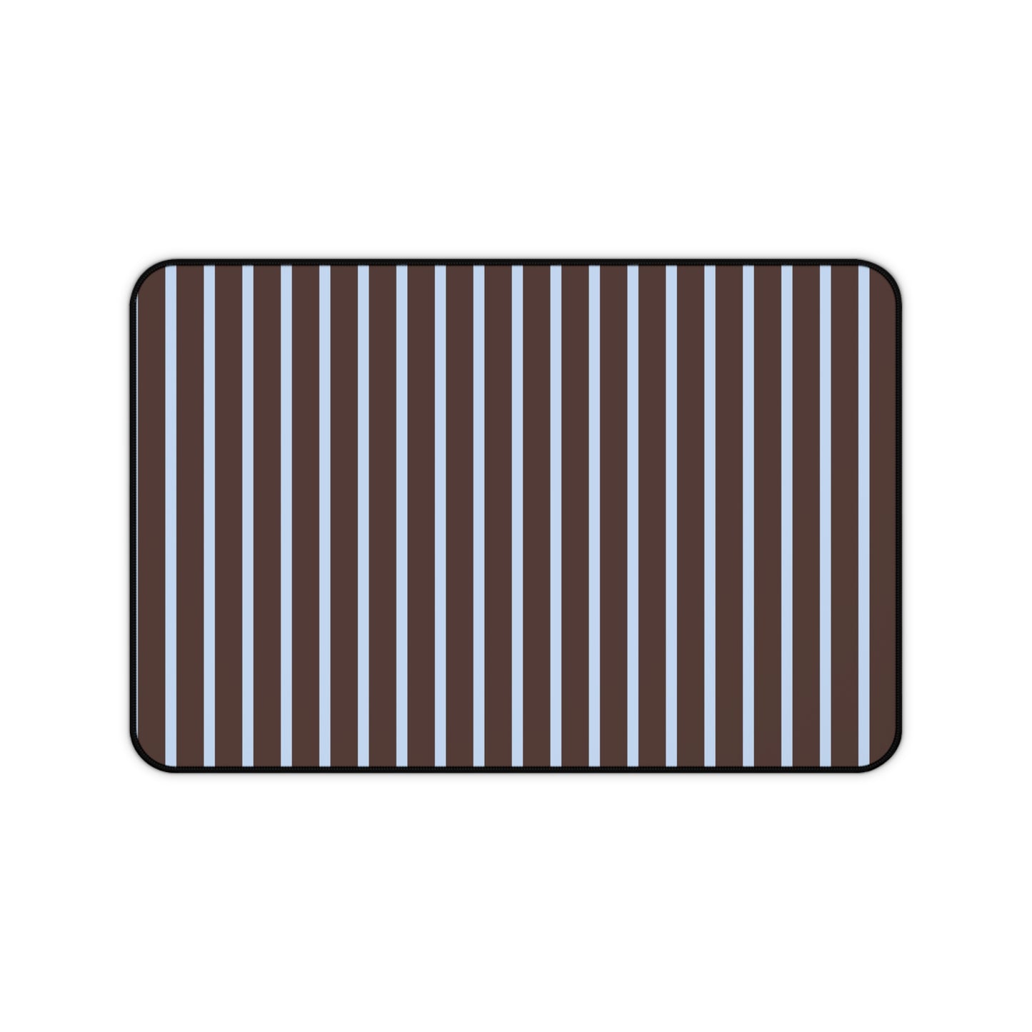 Striped Brown & Blue Desk Mat — Modern Minimalist Mousepad