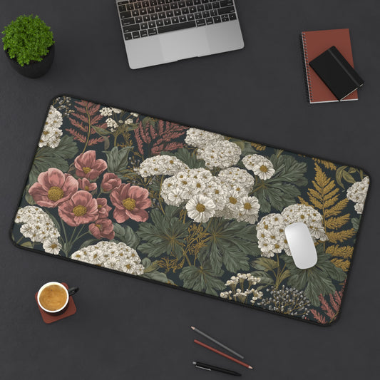 Floral Desk Mat Cottagecore, Nature Desk Decor