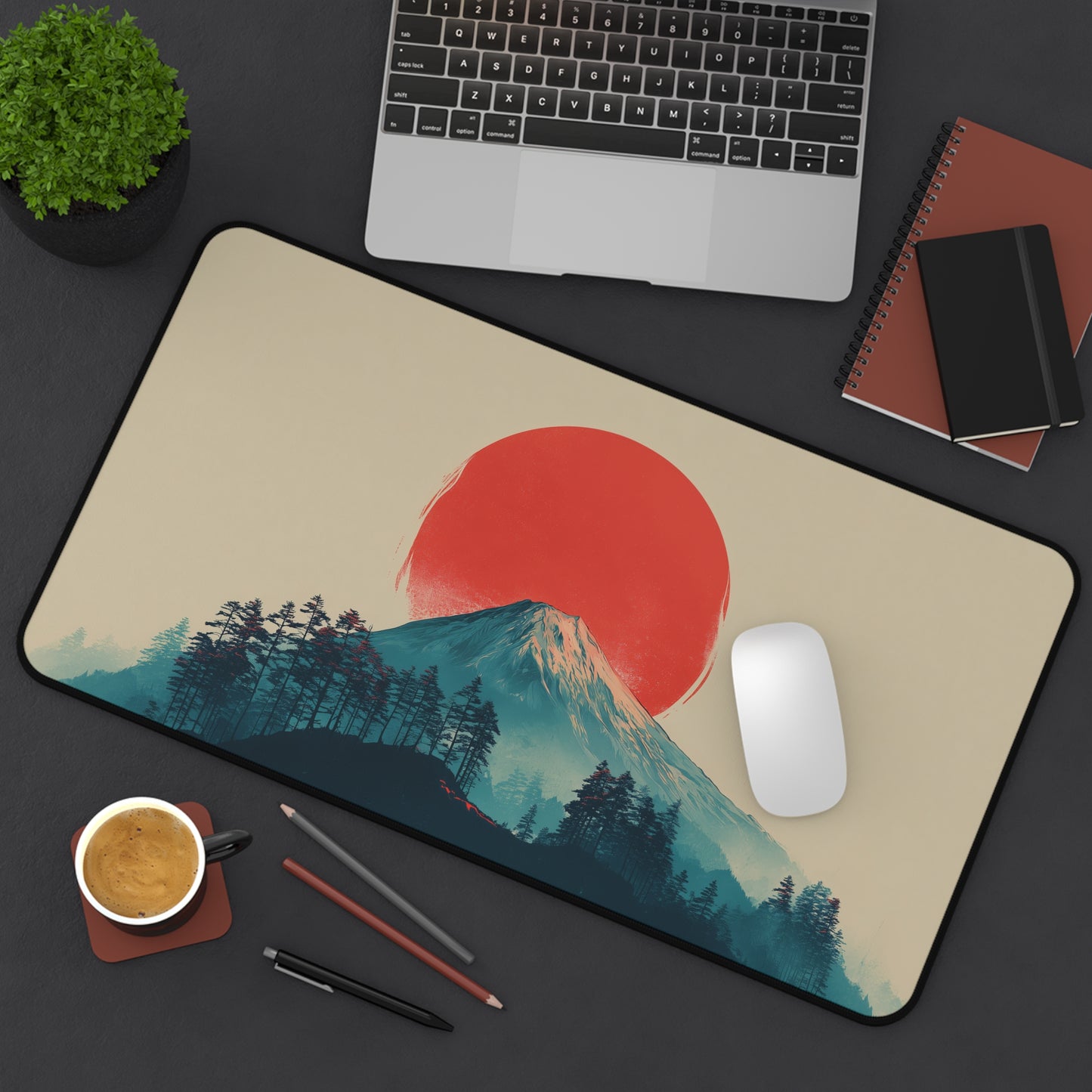 Mt. Fuji Sunrise Desk Mat: Minimalist Mouse Pad