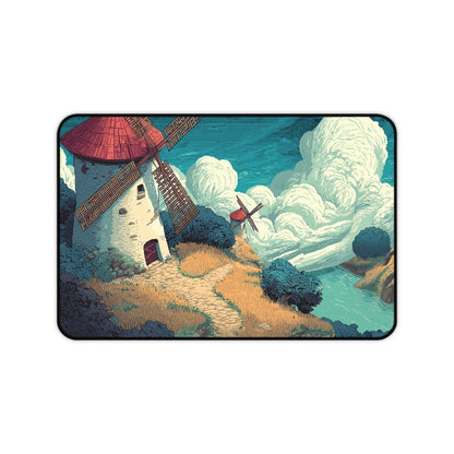 Pixel Art Desk Mat: Country Windmill Mouse Pad