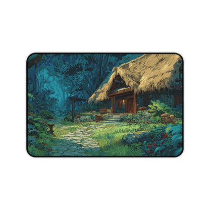 Pixel Art Desk Mat: Cozy Forest Mouse Pad XL