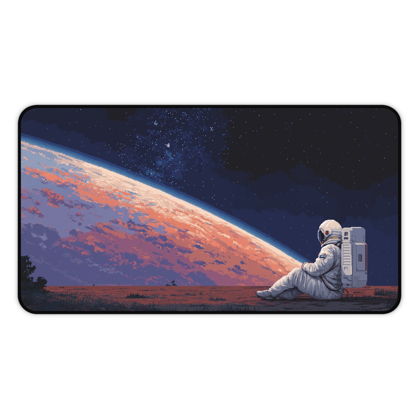 Astronaut Desk Pad: Pixel Art Aesthetic Large Mouse Pad