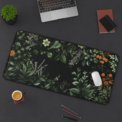 Floral Desk Mat, Botanical Mouse Pad, Plant Greenery Office Decor