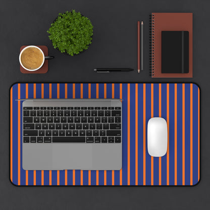 Blue & Orange Striped Desk Mat