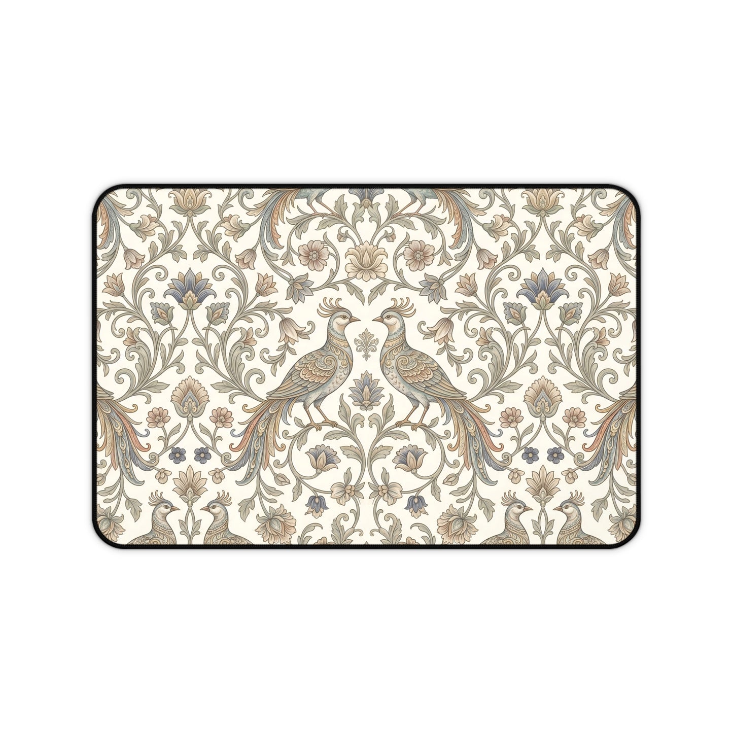 William Morris Desk Mat: Vintage Peacock Mouse Pad