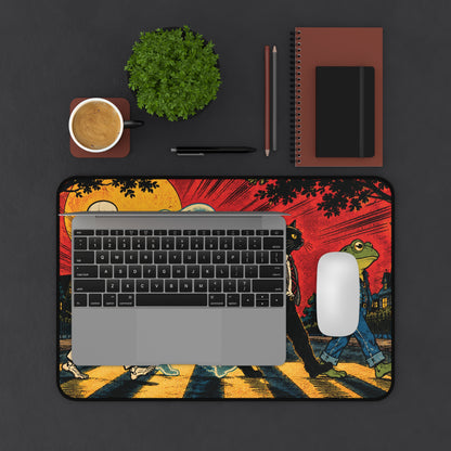 Halloween Monster Crosswalk Desk Mat: Bold Poster Style