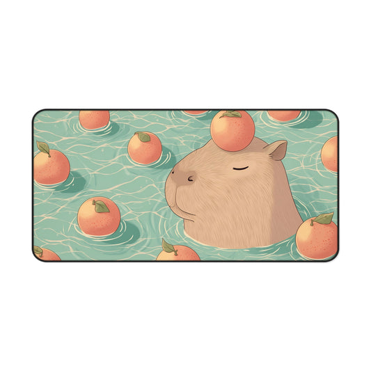 Capybara Desk Mat Kawaii, Large Gaming Capy Desk Pad