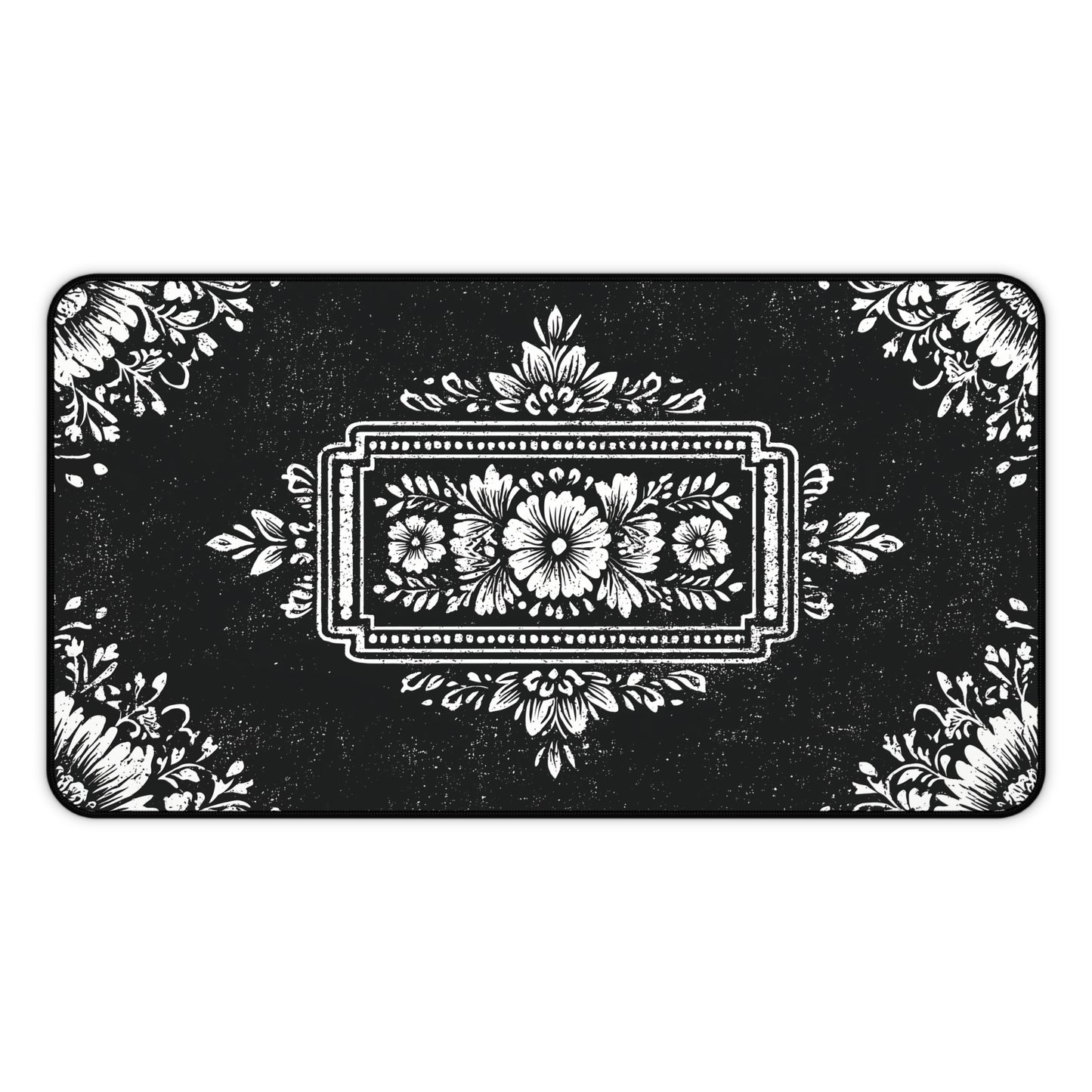 Victorian Desk Mat: Black & White Vintage Mouse Pad