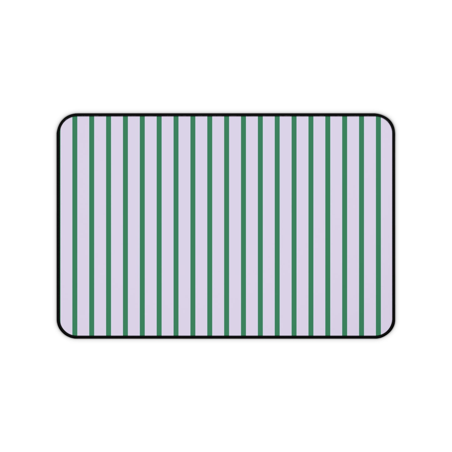 Pastel Purple and Green Stripes Desk Mat