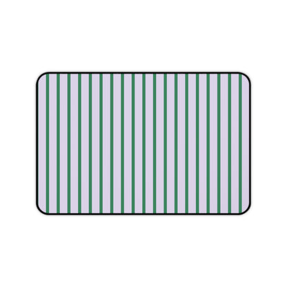 Pastel Purple and Green Stripes Desk Mat
