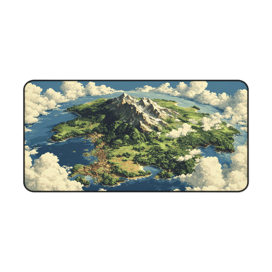 Fantasy World Map Desk Mat: Pixel Art Mouse Pad