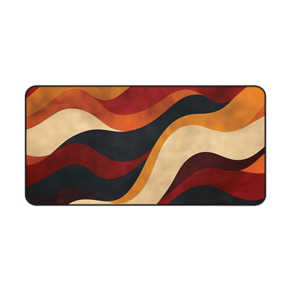 Retro Wave Desk Mat: Abstract Wavy Mousepad