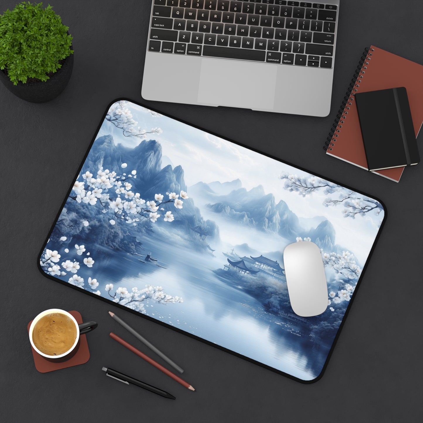 Mountain Landscape Chinoiserie Style Desk Mat