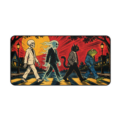 Halloween Monster Crosswalk Desk Mat: Bold Poster Style