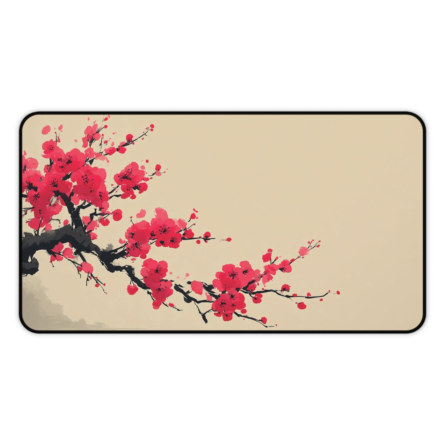 Cherry Blossom Desk Mat: Minimalist Japanese Sakura Mouse Pad
