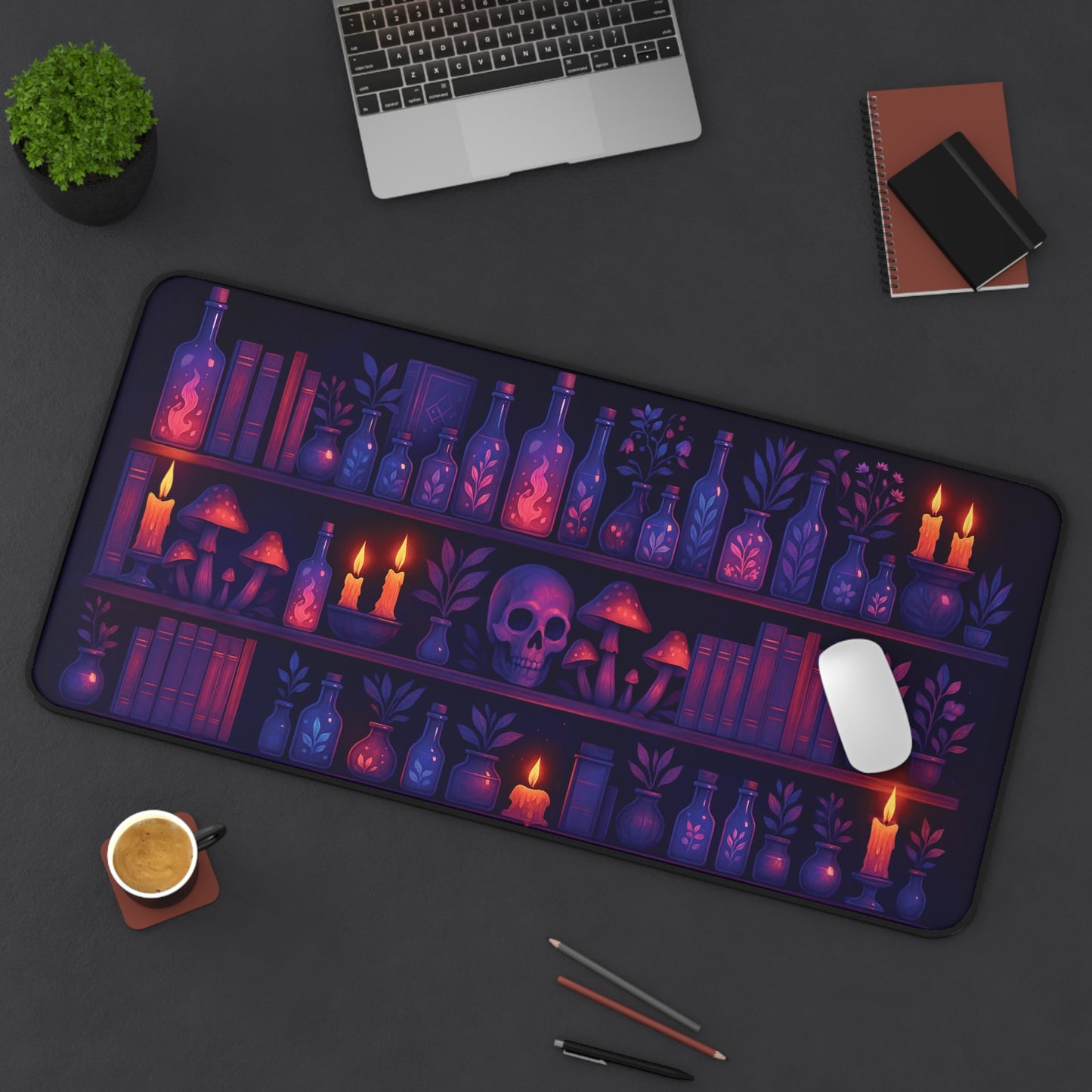 Mystic Apothecary Desk Mat: Potion Shelf Mouse Pad
