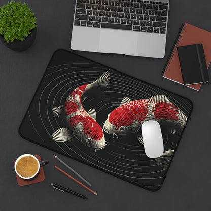 Koi Fish Desk Mat: Japanese Aesthetic Gaming Mouse Pad