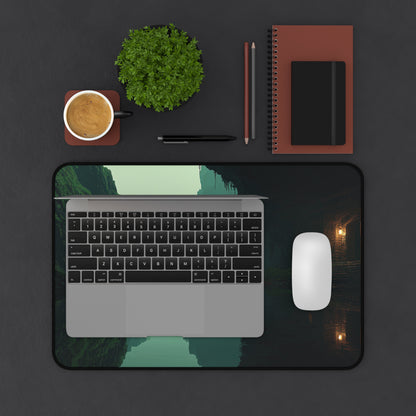 Serene River Desk Mat: Landscape Extended Mouse Pad