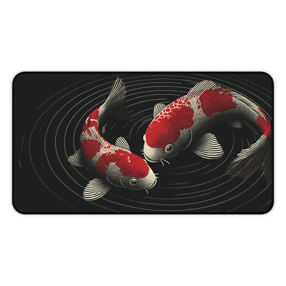 Koi Fish Desk Mat: Japanese Aesthetic Gaming Mouse Pad