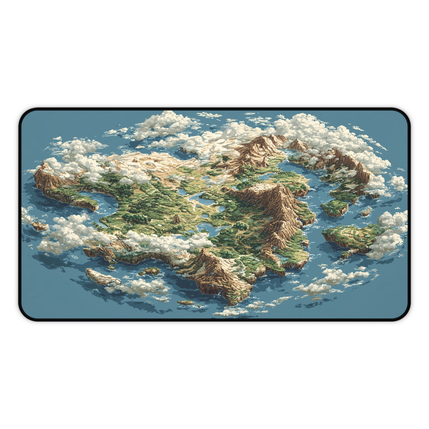Fantasy World Map Desk Mat: Pixel Art Map Mouse Pad