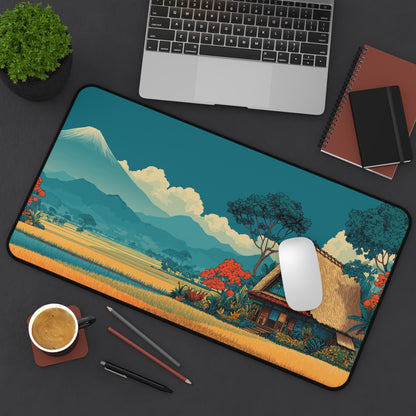 Japanese House Desk Mat: Mt. Fuji Landscape Mouse Pad XL
