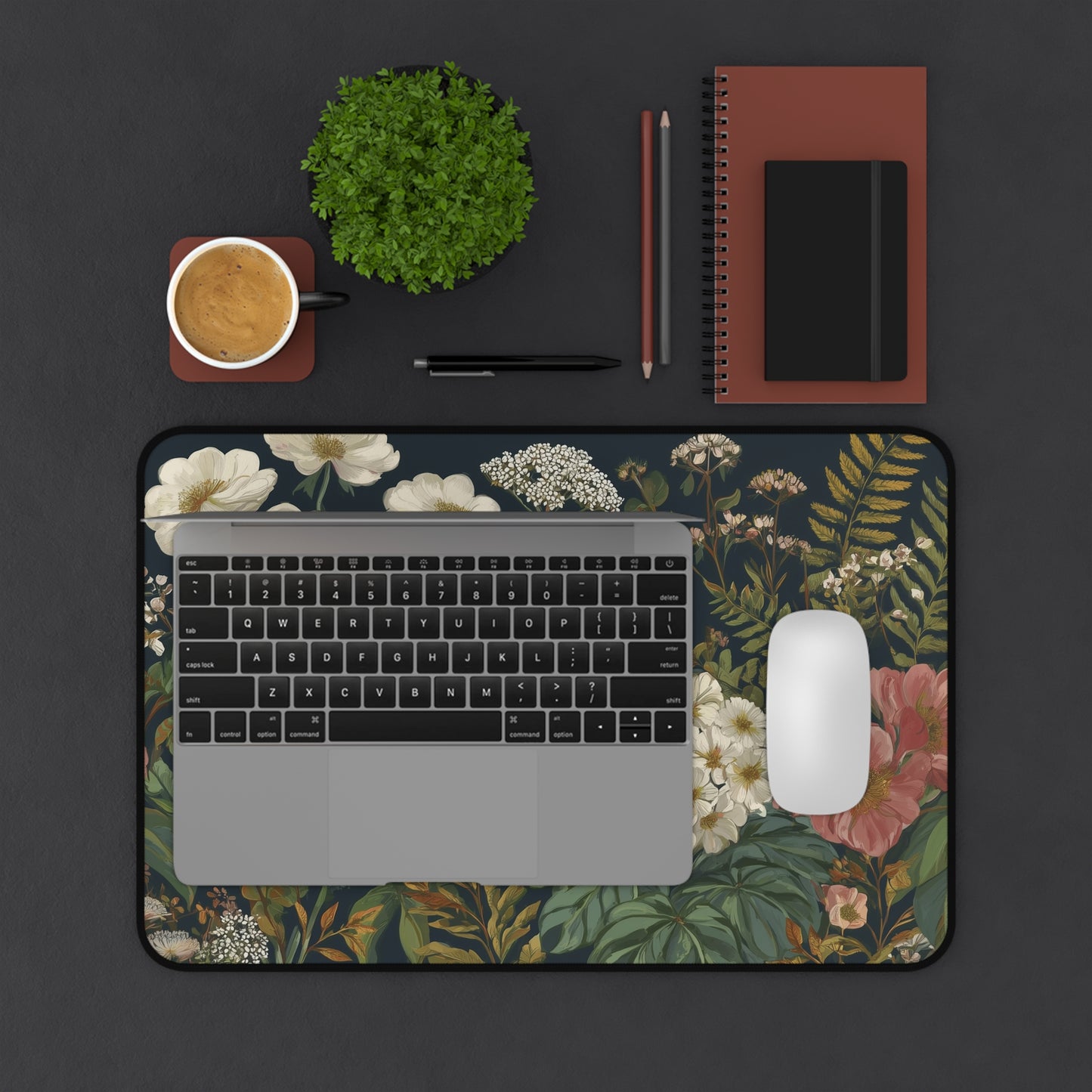 Floral Keyboard Mat XL, Vintage Aesthetic Desk Pad