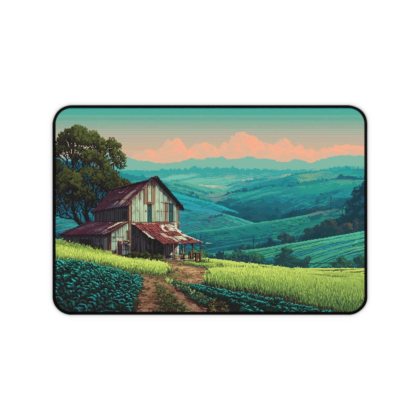 Countryside Desk Mat Pixel Art Aesthetic