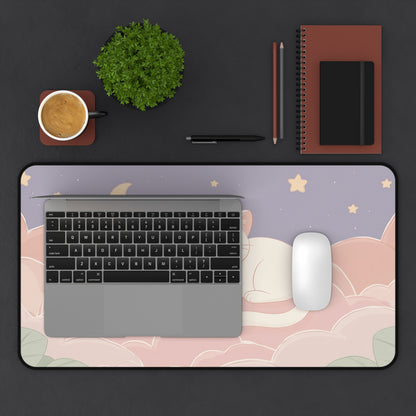 Dreamy Cat Mouse Pad, Kawaii Gaming Desk Mat XL