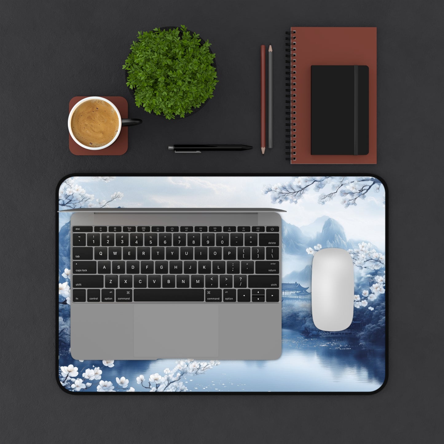 Mountain Landscape Chinoiserie Style Desk Mat
