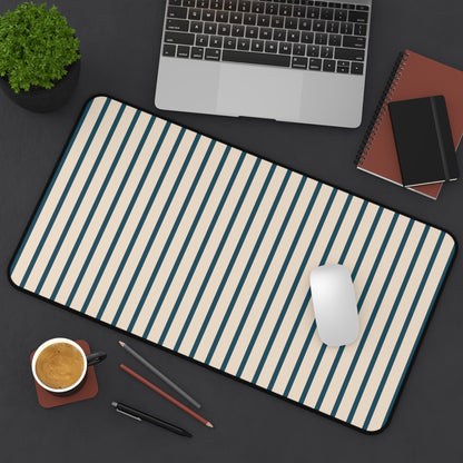 Deep Teal & Warm Beige Desk Mat
