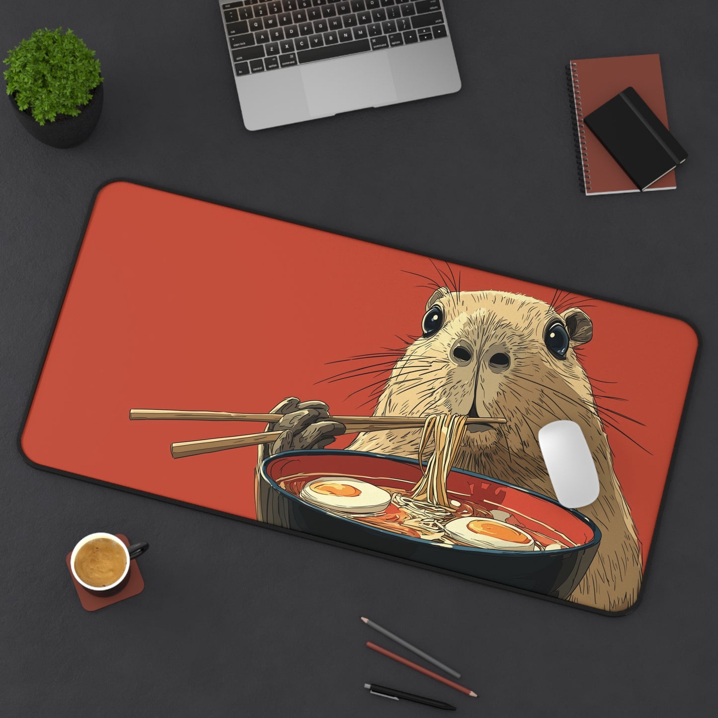 Capybara Mouse Pad XL, Funny Foodies Office Decor