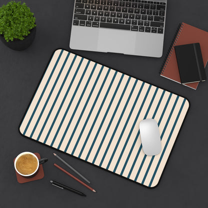 Deep Teal & Warm Beige Desk Mat