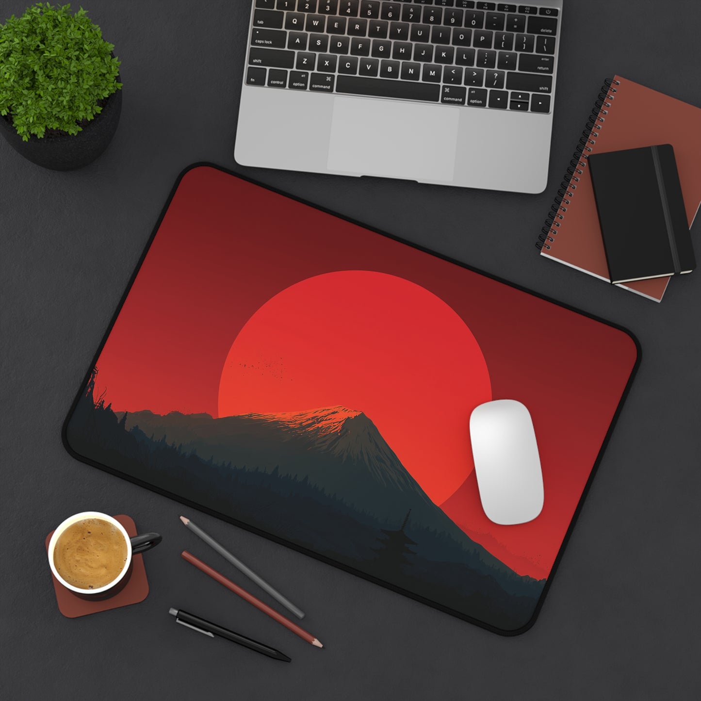 Red Sun Mt. Fuji Desk Mat: Japanese Mouse Pad XL