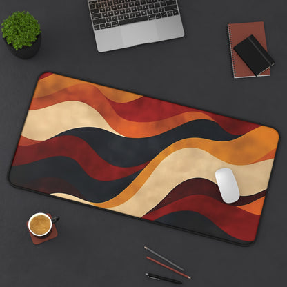 Retro Wave Desk Mat: Abstract Wavy Mousepad