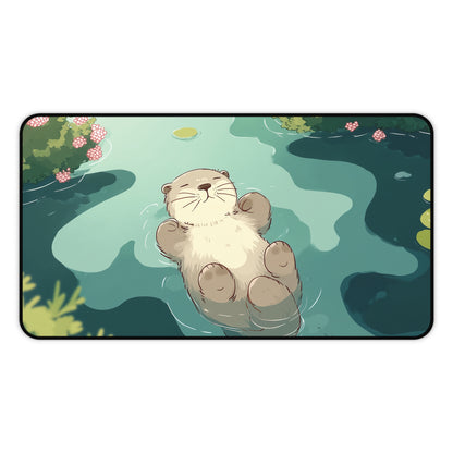 Otter Desk Mat Kawaii, Cute Serene Mouse Pad for Otter Lovers