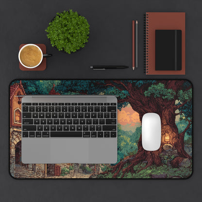 Pixel Art Desk Mat: Medieval Fantasy Castle Mouse Pad XXL