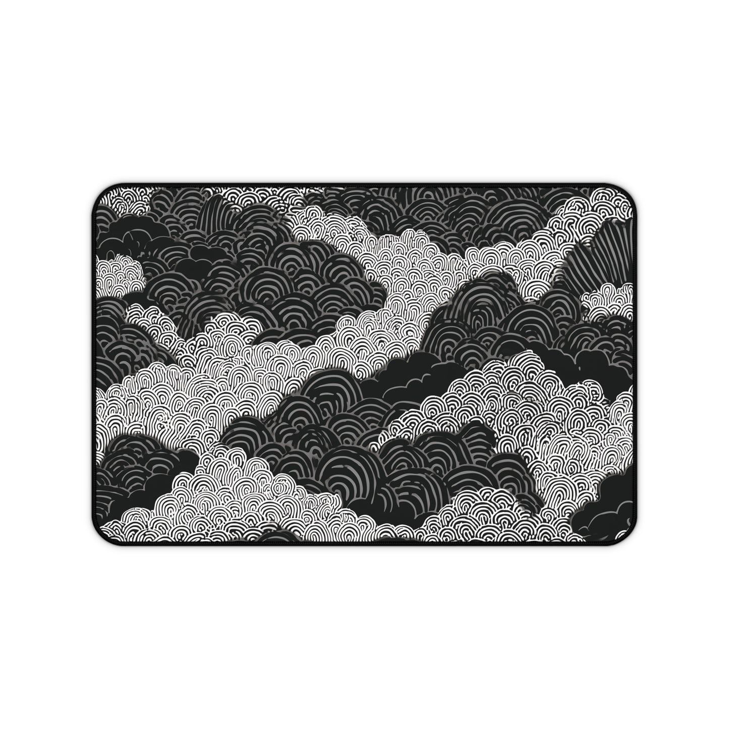 Zen Clouds Desk Mat: Black & White Mouse Pad