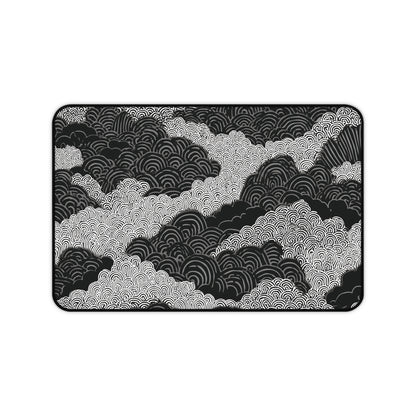 Zen Clouds Desk Mat: Black & White Mouse Pad