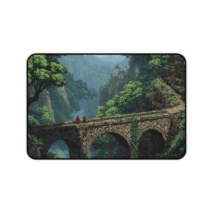 Forest Pixel Art Desk Mat: Fantasy RPG Gaming Mouse Pad