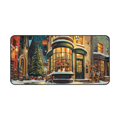 Christmas Bookstore Desk Mat, Winter Desk Decor
