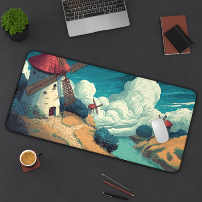 Pixel Art Desk Mat: Country Windmill Mouse Pad