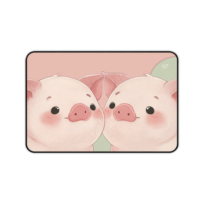 Pigs Desk Mat Kawaii Style, Piggy Large Desk Pad