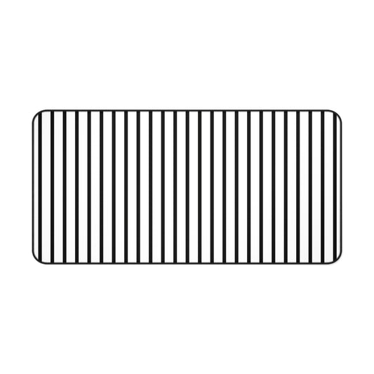 Minimal Black & White Striped Desk Mat