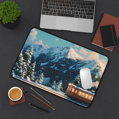 Red Train Desk Pad, Christmas Office Decor