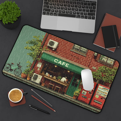 Coffee Shop Mouse Pad XL Pixel Art Style